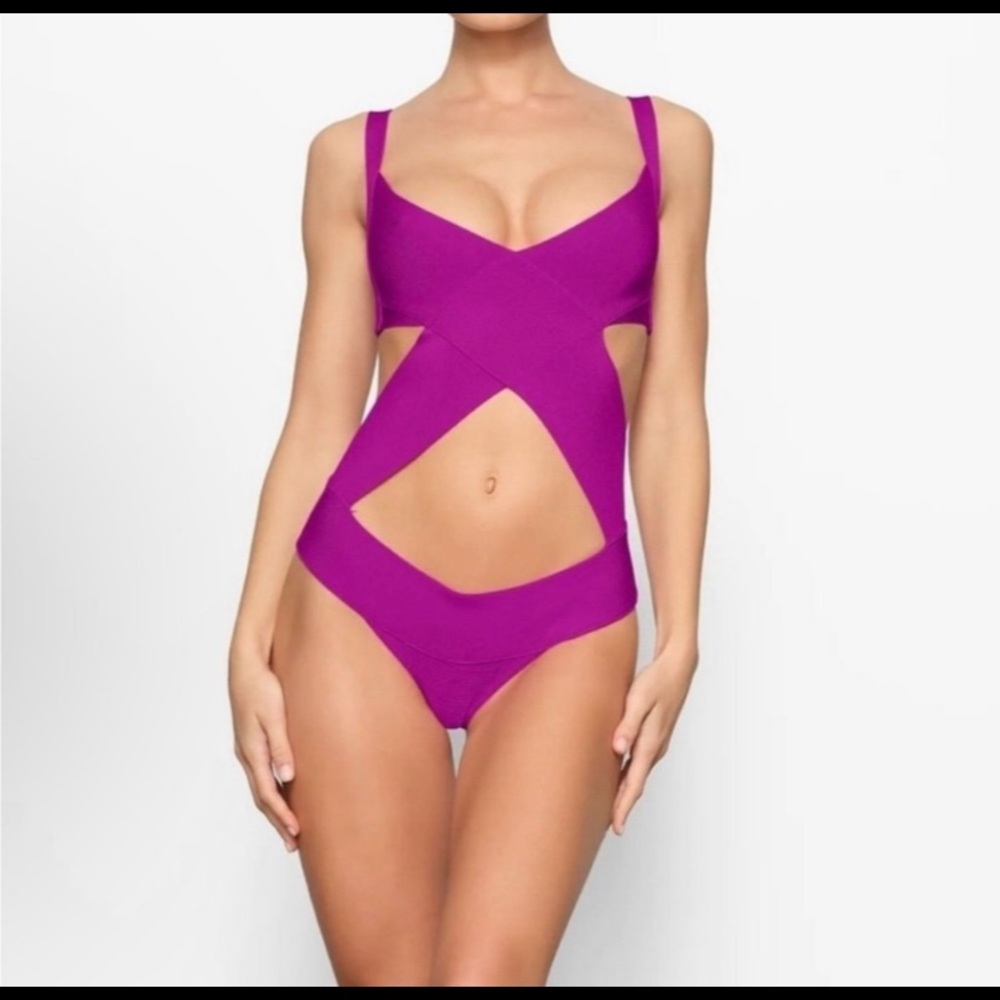 Skims Knit Swim Monokini 4X